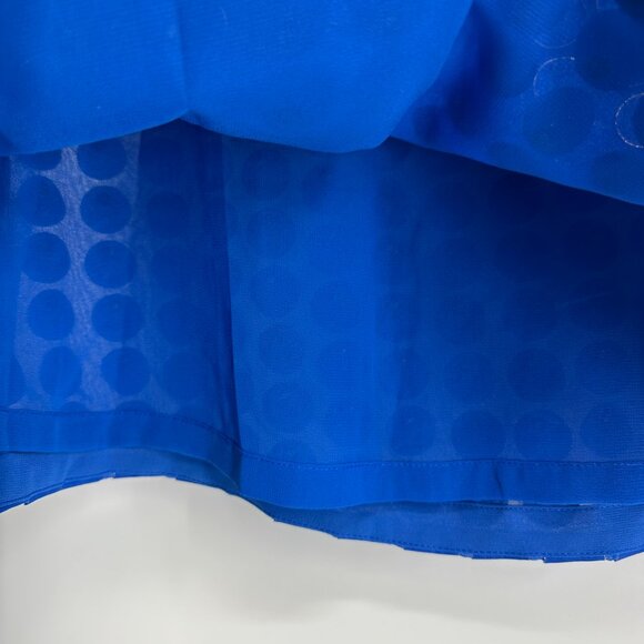 Talbots RSVP Embellished Blouse Top S Sleeveless Applique Gold Trim Circles Blue - Picture 9 of 11